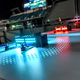 Two of DRL’s custom-built drones, ready to race.